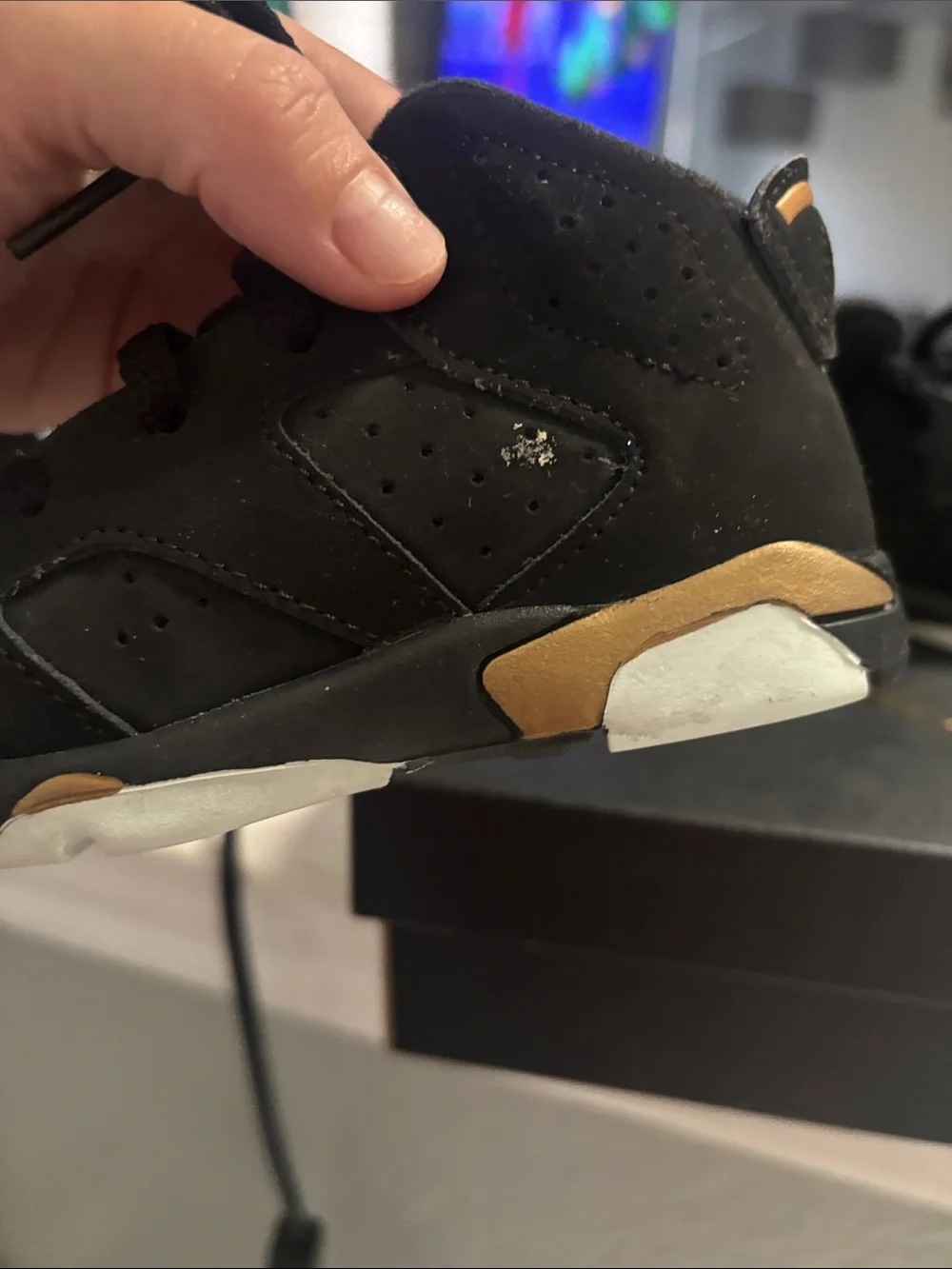 Jordan Kids Black and Gold High-Top Sneakers